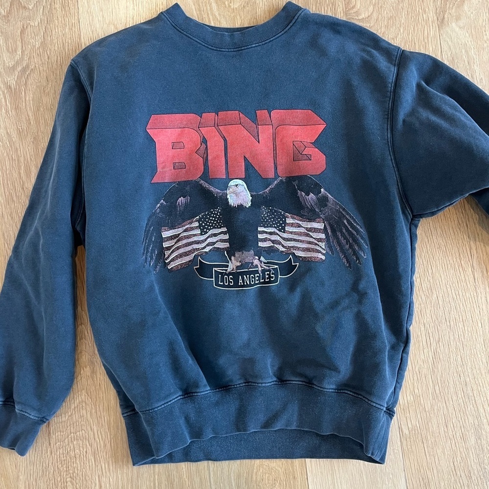 Anine Bing Vintage Eagle Grey Sweatshirt